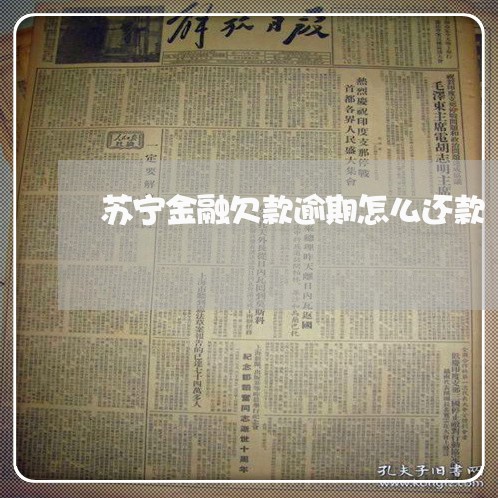 苏宁金融欠款逾期怎么还款 苏宁金融欠款逾期怎么还款