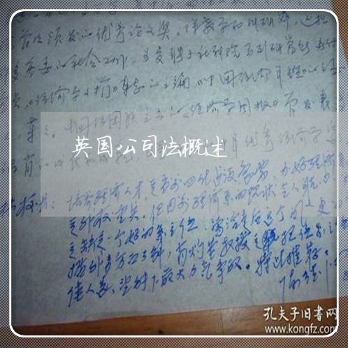 英国公司法概述