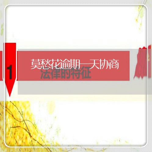 莫愁花逾期一天协商