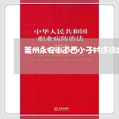 莱州永安街道西小于村违法建筑 莱州永安街道西小于村违法建筑