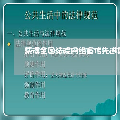 获得全国法院网络宣传先进集体