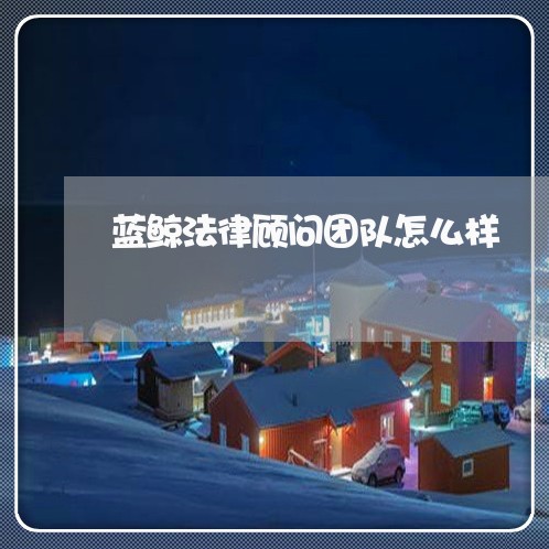 蓝鲸法律顾问团队怎么样 蓝鲸法律顾问团队怎么样