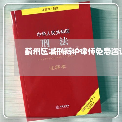 蓟州区减刑辩护律师免费咨询