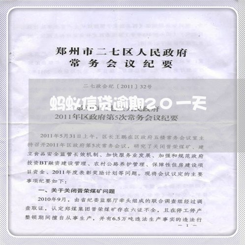 蚂蚁信贷逾期20一天
