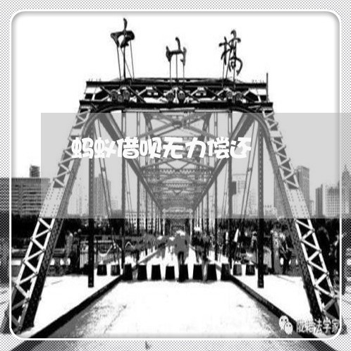蚂蚁借呗无力偿还/2023012168158 蚂蚁借呗无力偿还/2023012168158
