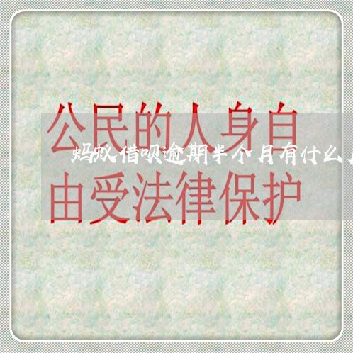 蚂蚁借呗逾期半个月有什么后果 蚂蚁借呗逾期半个月有什么后果
