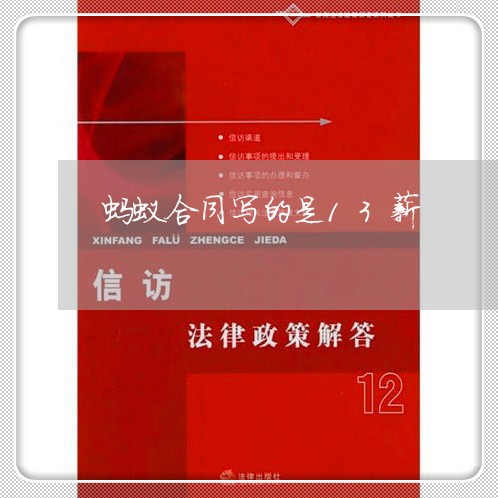 蚂蚁合同写的是13薪/2023040239372