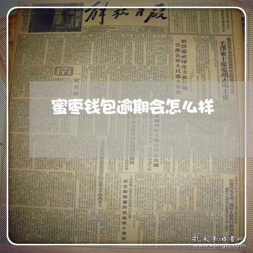 蜜枣钱包逾期会怎么样