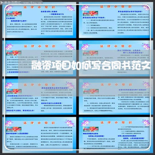 融资项目如何写合同书范文/2023060586037