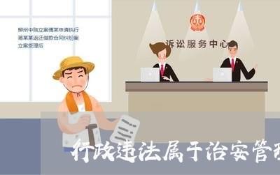 行政违法属于治安管理吗