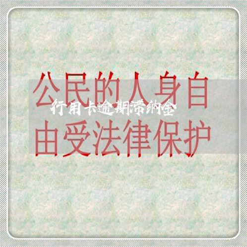 行用卡逾期滞纳金
