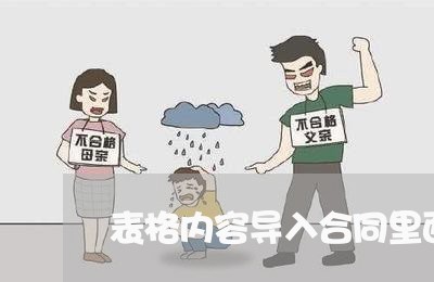 表格内容导入合同里面怎么写/2023041365506