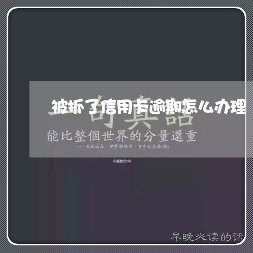 被抓了信用卡逾期怎么办理/2023041453626