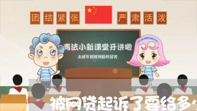 被网贷起诉了要给多少钱/2023120672502