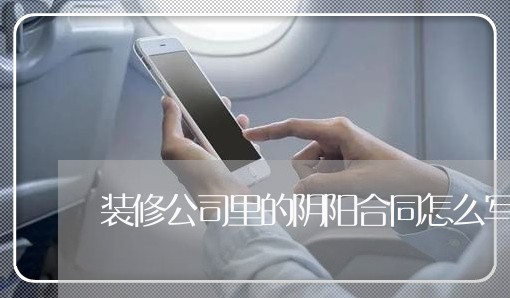 装修公司里的阴阳合同怎么写/2023042317147