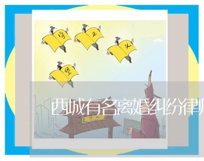 西城有名离婚纠纷律师咨询