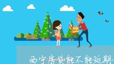 西宁房贷能不能延期一年/2023060982516