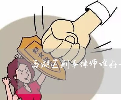 西湖区刑事律师谁好一点