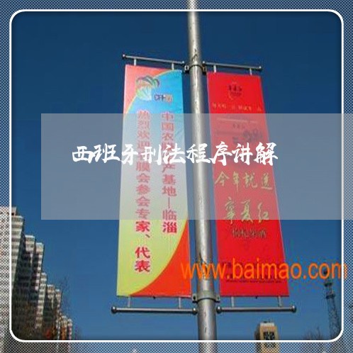西班牙刑法程序讲解