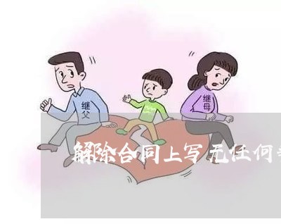 解除合同上写无任何争议/2023060528057 解除合同上写无任何争议/2023060528057
