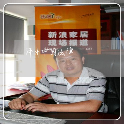 评价中国法律 评价中国法律