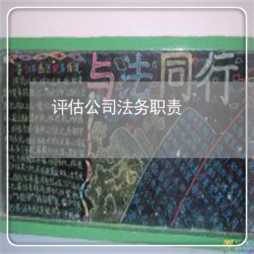 评估公司法务职责