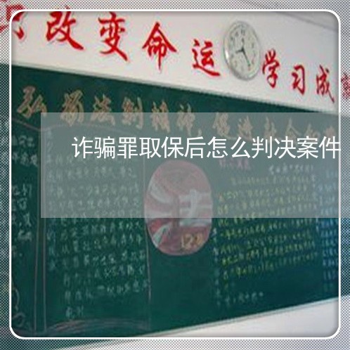 诈骗罪取保后怎么判决案件/2023060362724