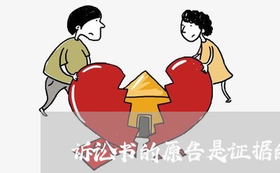 诉讼书的原告是证据的人吗
