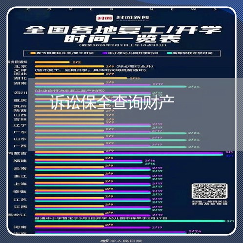 诉讼保全查询财产 诉讼保全查询财产