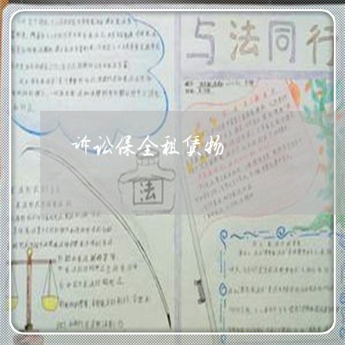 诉讼保全租赁物 诉讼保全租赁物