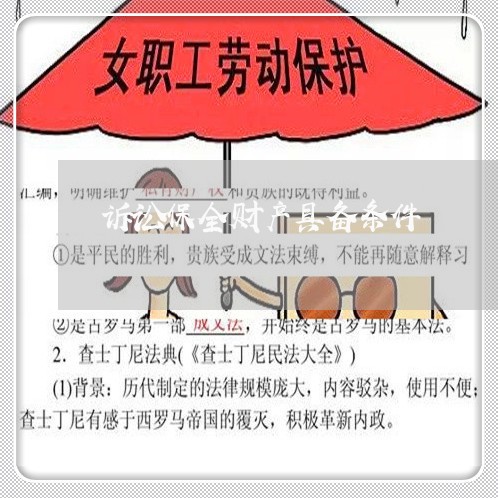 诉讼保全财产具备条件 诉讼保全财产具备条件