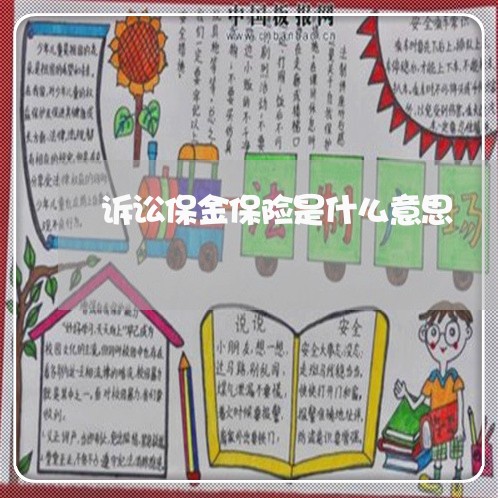 诉讼保金保险是什么意思 诉讼保金保险是什么意思