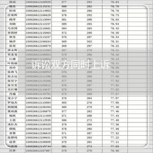 诉讼双方同时上诉