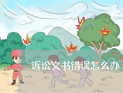 诉讼文书错误怎么办 诉讼文书错误怎么办