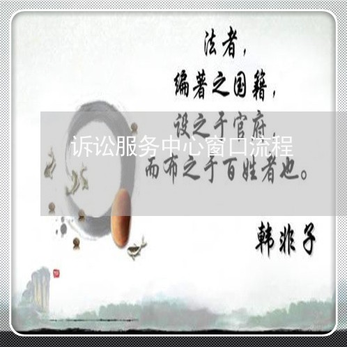 诉讼服务中心窗口流程