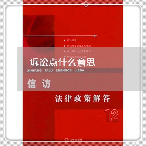 诉讼点什么意思 诉讼点什么意思