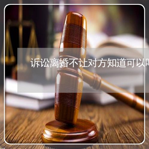 诉讼离婚不让对方知道可以吗