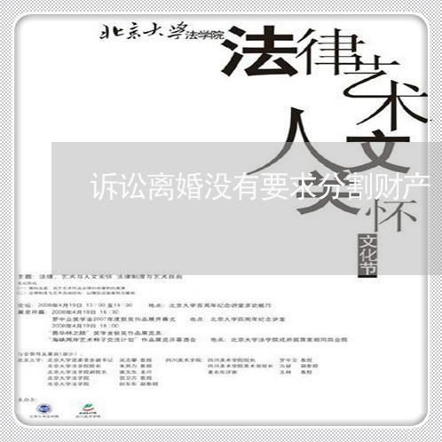 诉讼离婚没有要求分割财产