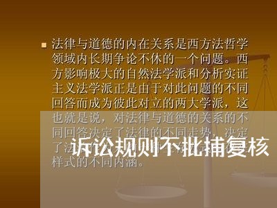 诉讼规则不批捕复核