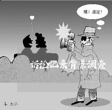 诉讼记录背景调查 诉讼记录背景调查