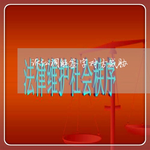 诉讼调解签字对方威胁 诉讼调解签字对方威胁