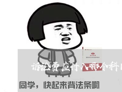 诉讼费应计入哪个科目