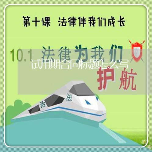 试用期合同标题怎么写/2023022763835