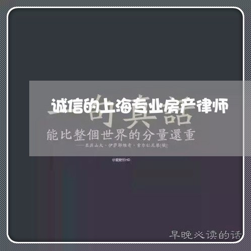 诚信的上海专业房产律师/2023041061502