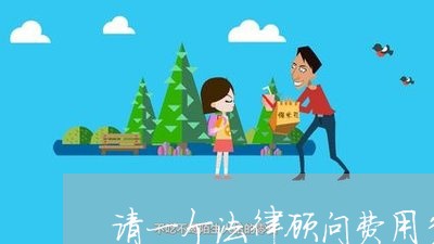 请一个法律顾问费用多少