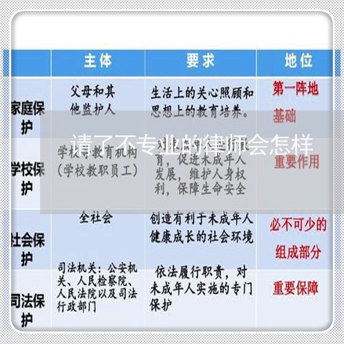 请了不专业的律师会怎样