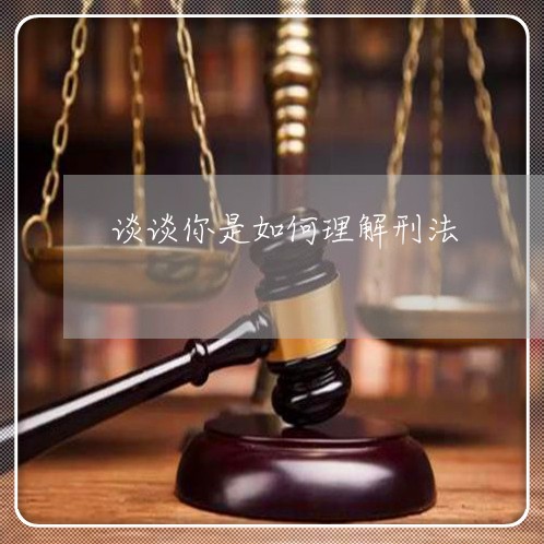 谈谈你是如何理解刑法