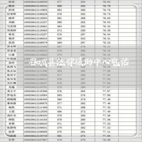 谷城县法律援助中心电话