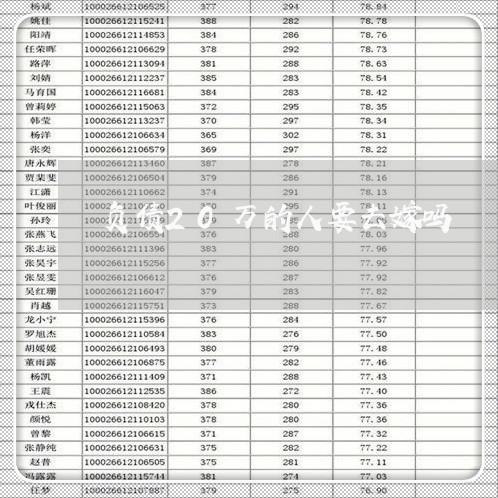 负债20万的人要去嫁吗/2023093004806