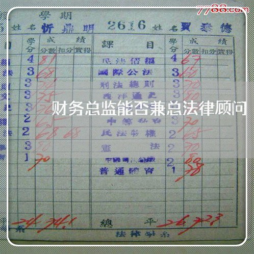 财务总监能否兼总法律顾问 财务总监能否兼总法律顾问